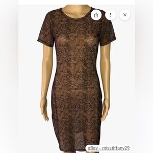 NWT Ed Hardy Brown Tiger Pattern Dress